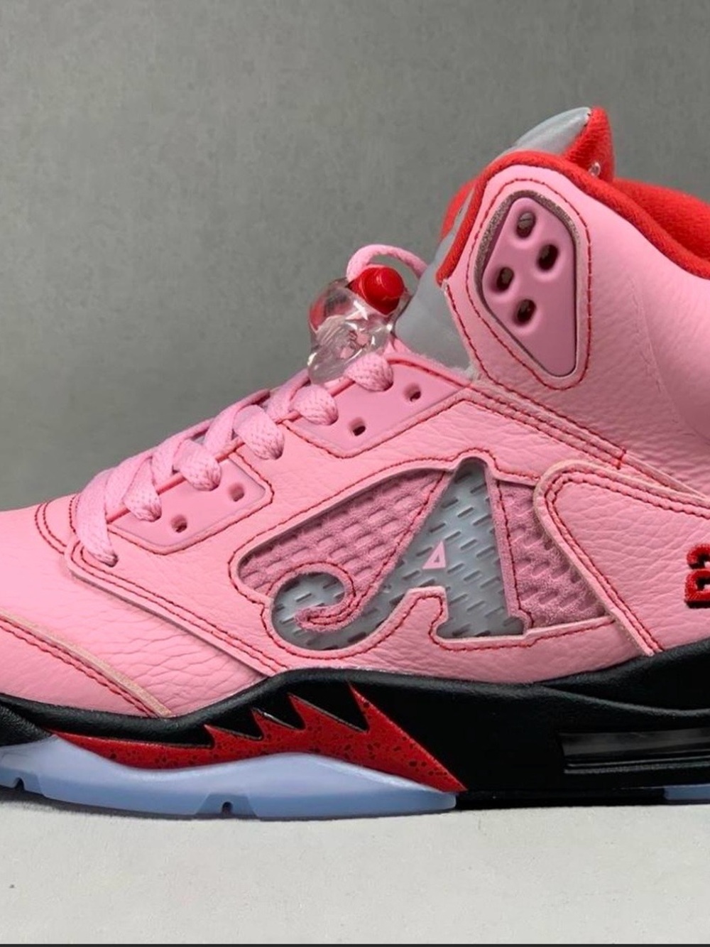 Pink High-Top Sneaker with Red Accents - Picture 1 of 6